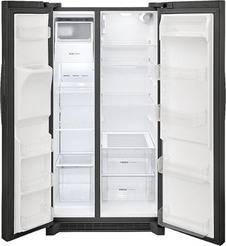 Frigidaire - 36 in. Wide 25.6 Cu. Ft. Side-by-Side Refrigerator with EvenTemp Cooling System - Black Stainless Steel