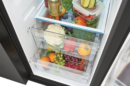 Frigidaire - 36 in. Wide 25.6 Cu. Ft. Side-by-Side Refrigerator with EvenTemp Cooling System - Black Stainless Steel