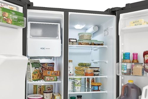 Frigidaire - 36 in. Wide 25.6 Cu. Ft. Side-by-Side Refrigerator with EvenTemp Cooling System - Black Stainless Steel