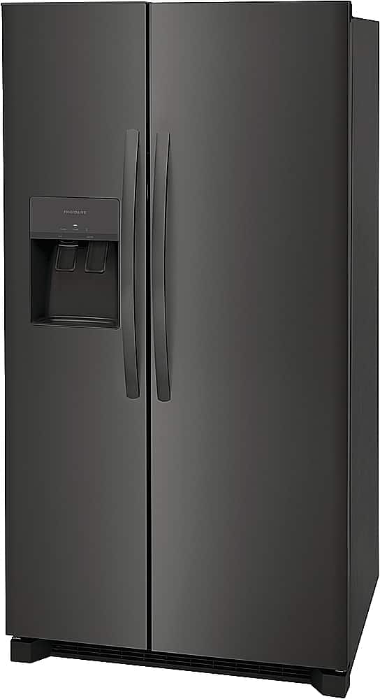 Frigidaire - 36 in. Wide 25.6 Cu. Ft. Side-by-Side Refrigerator with EvenTemp Cooling System - Black Stainless Steel