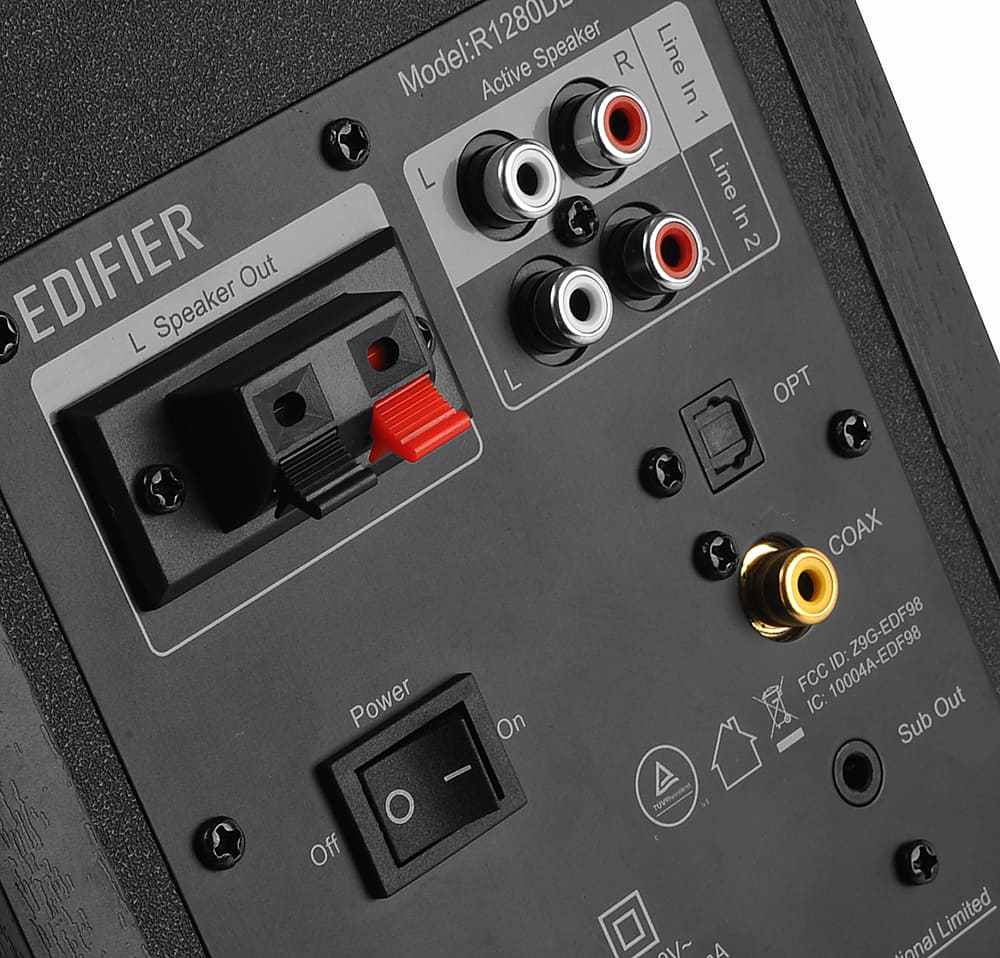 Edifier - R1280DBs Powered Bluetooth Computer Speakers, Bookshelf Speakers - 42W RMS - Soundfield Spacializer - Studio Monitors - Wood
