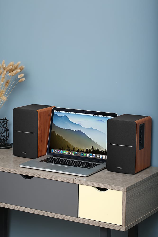 Edifier - R1280DBs Powered Bluetooth Computer Speakers, Bookshelf Speakers - 42W RMS - Soundfield Spacializer - Studio Monitors - Wood