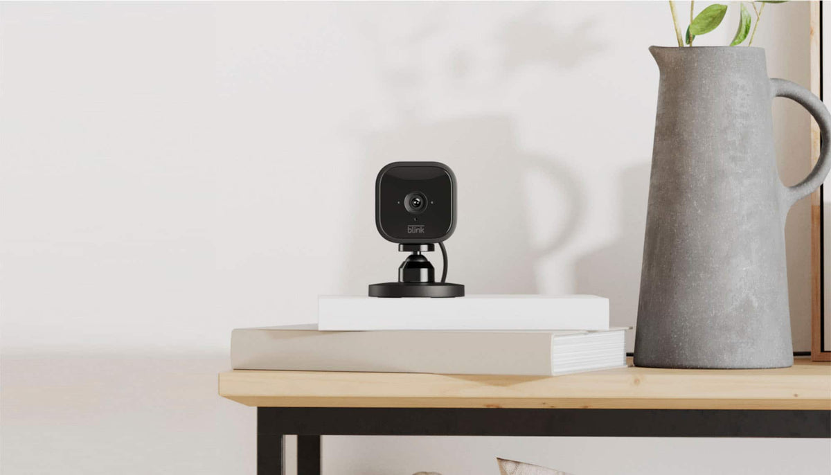 Blink - Mini - Compact indoor plug-in smart security camera, 1080p, night vision, motion detection, 2 way audio – 2 cam - Black