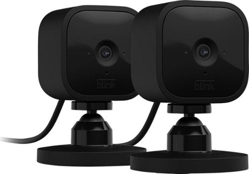 Blink - Mini - Compact indoor plug-in smart security camera, 1080p, night vision, motion detection, 2 way audio – 2 cam - Black