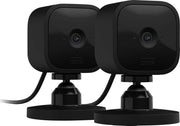 Blink - Mini - Compact indoor plug-in smart security camera, 1080p, night vision, motion detection, 2 way audio – 2 cam - Black
