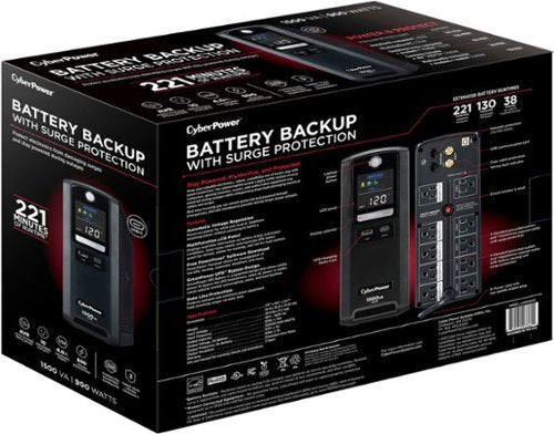 CyberPower - LX1500GU3 Battery Backup UPS Systems - Black
