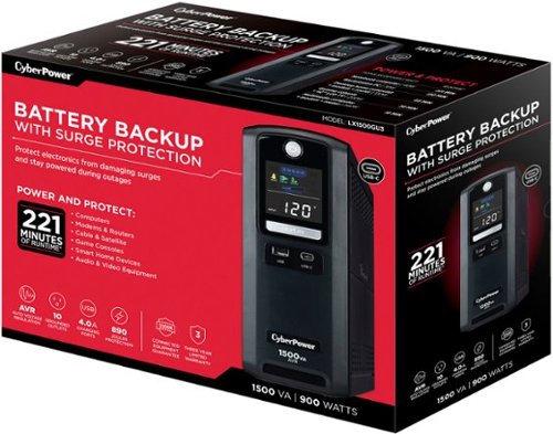 CyberPower - LX1500GU3 Battery Backup UPS Systems - Black