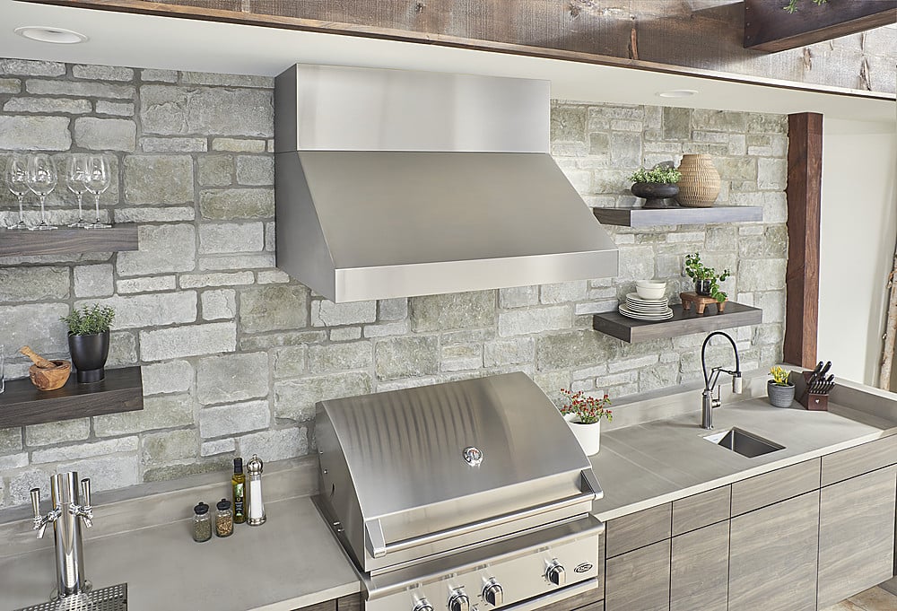 Zephyr - 42 inches - Externally Vented - Wall Range Hood - Stainless Steel