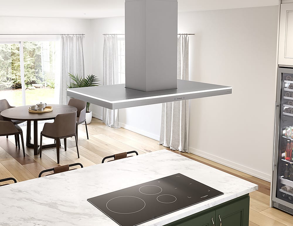 Zephyr - 36 inches - Convertible - Island Range Hood - Stainless Steel