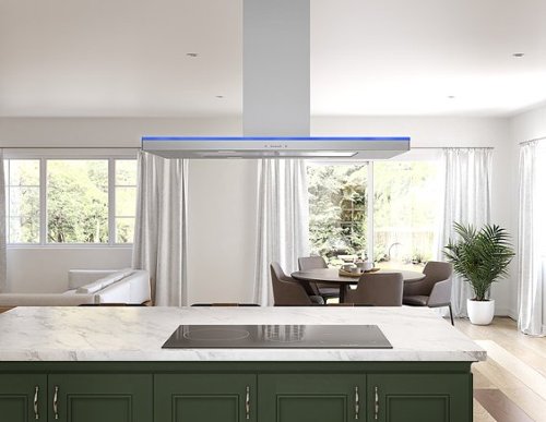 Zephyr - 36 inches - Convertible - Island Range Hood - Stainless Steel