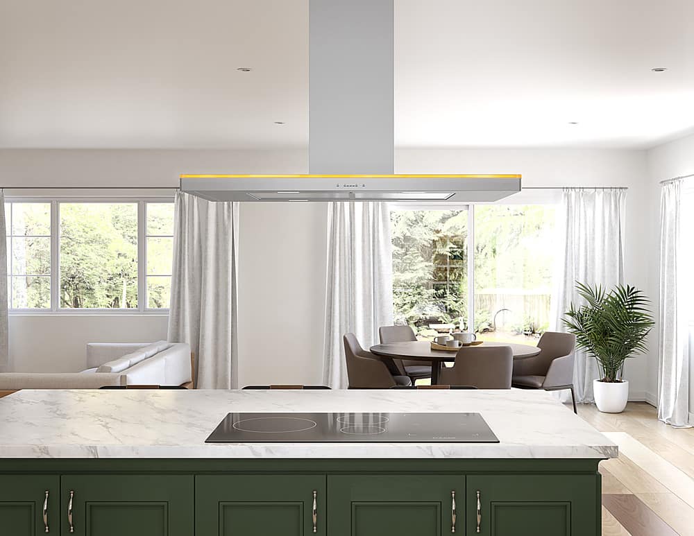 Zephyr - 36 inches - Convertible - Island Range Hood - Stainless Steel