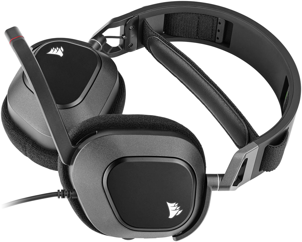 CORSAIR - HS80 RGB Wired Gaming Headset for PC - Carbon
