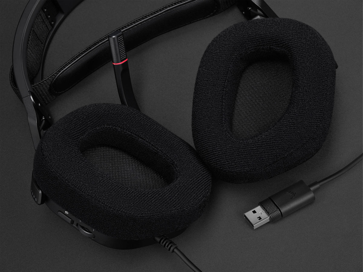 CORSAIR - HS80 RGB Wired Gaming Headset for PC - Carbon