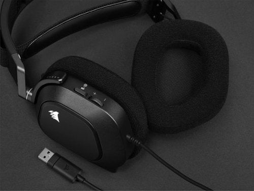 CORSAIR - HS80 RGB Wired Gaming Headset for PC - Carbon