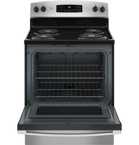 GE - 30 in. Wide 4 Elements 5.0 Cu. Ft. Freestanding Electric Range - Stainless Steel