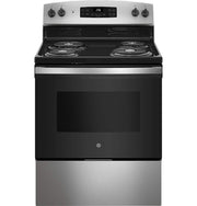 GE - 30 in. Wide 4 Elements 5.0 Cu. Ft. Freestanding Electric Range - Stainless Steel