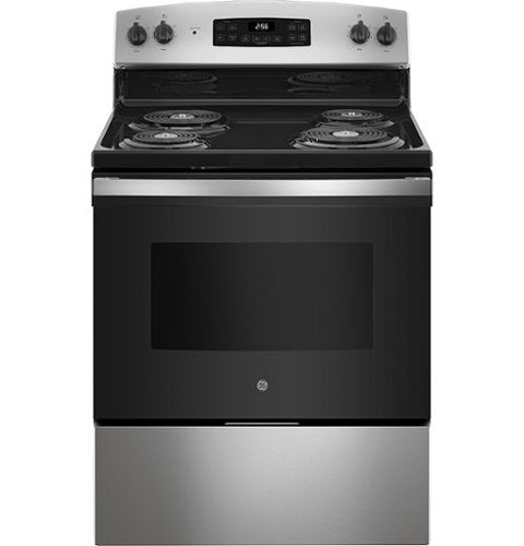 GE - 30 in. Wide 4 Elements 5.0 Cu. Ft. Freestanding Electric Range - Stainless Steel