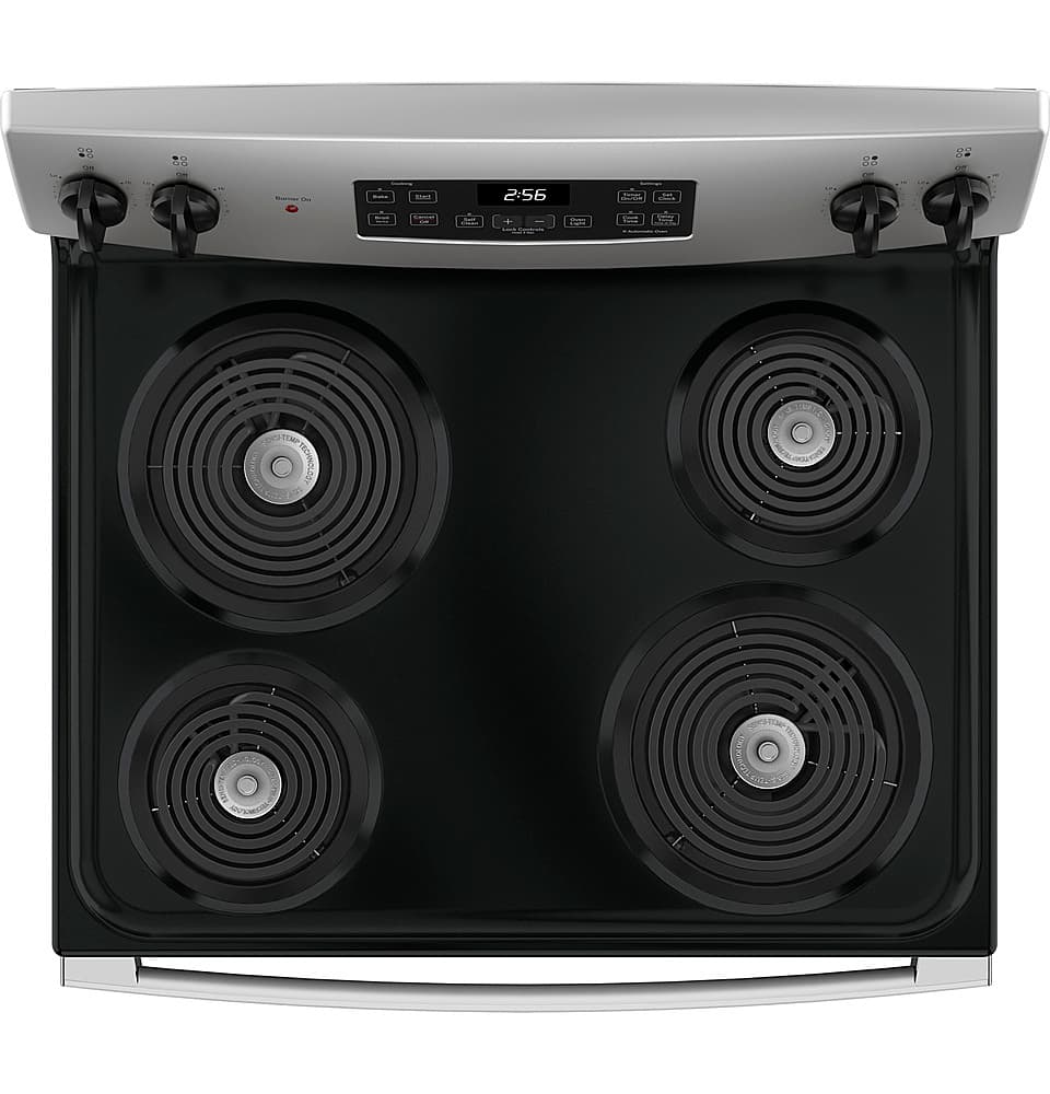 GE - 30 in. Wide 4 Elements 5.0 Cu. Ft. Freestanding Electric Range - Stainless Steel