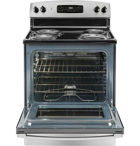 GE - 30 in. Wide 4 Elements 5.0 Cu. Ft. Freestanding Electric Range - Stainless Steel