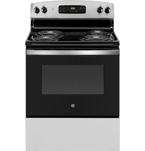 GE - 30 in. Wide 4 Elements 5.0 Cu. Ft. Freestanding Electric Range - Stainless Steel