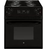 GE - 27 in. Wide 4 Elements 3.0 Cu. Ft. Self-Cleaning Drop-In Electric Range - Black on Black