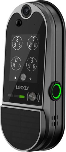 Lockly - Vision Elite Smart Lock Deadbolt with with App/Keypad/Biometric/Voice Assistant/Key Access Solar Charging - Matte Black