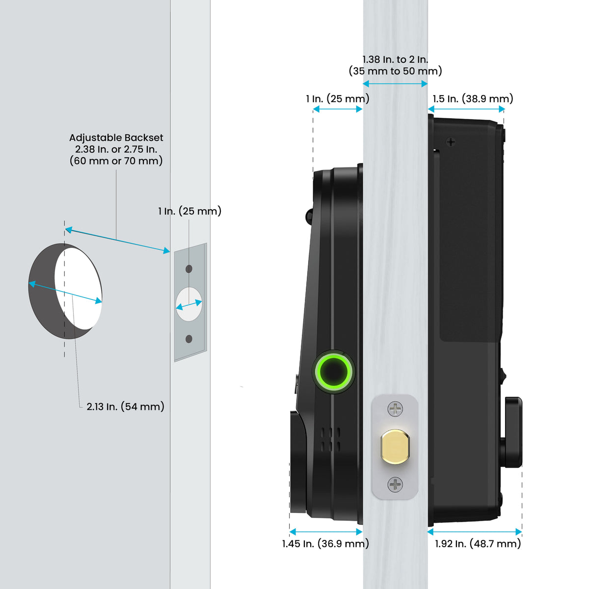 Lockly - Vision Elite Smart Lock Deadbolt with with App/Keypad/Biometric/Voice Assistant/Key Access Solar Charging - Matte Black