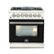 Forno Appliances - 30 in. Wide 5 Burner Capriasca 4.32 Cu. Ft. Freestanding Dual Fuel Electric Range with Convection Oven - Black Door