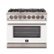 Forno Appliances - 36 in. Wide 6 Burner Capriasca 5.36 Cu. Ft. Freestanding Dual Fuel Electric Range with Convection Oven - White Door