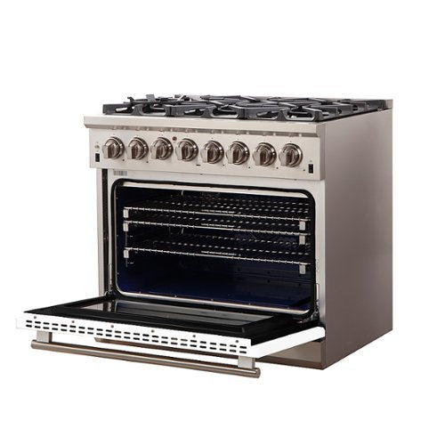 Forno Appliances - 36 in. Wide 6 Burner Capriasca 5.36 Cu. Ft. Freestanding Dual Fuel Electric Range with Convection Oven - White Door