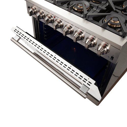 Forno Appliances - 36 in. Wide 6 Burner Capriasca 5.36 Cu. Ft. Freestanding Dual Fuel Electric Range with Convection Oven - White Door