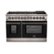 Forno Appliances - 48 in. Wide 8 Burner Capriasca 6.58 Cu. Ft. Freestanding Dual Fuel Electric Range with Convection Ovens - Black Door