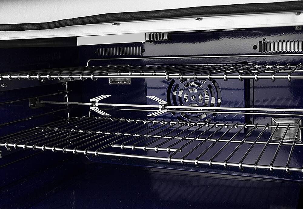 Forno Appliances - 48 in. Wide 8 Burner Capriasca 6.58 Cu. Ft. Freestanding Dual Fuel Electric Range with Convection Ovens - Black Door
