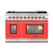 Forno Appliances - 48 in. Wide 8 Burner Capriasca 6.58 Cu. Ft. Freestanding Gas Range with Convection Ovens - Red