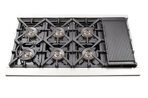 Forno Appliances - 48 in. Wide 8 Burner Capriasca 6.58 Cu. Ft. Freestanding Gas Range with Convection Ovens - Red