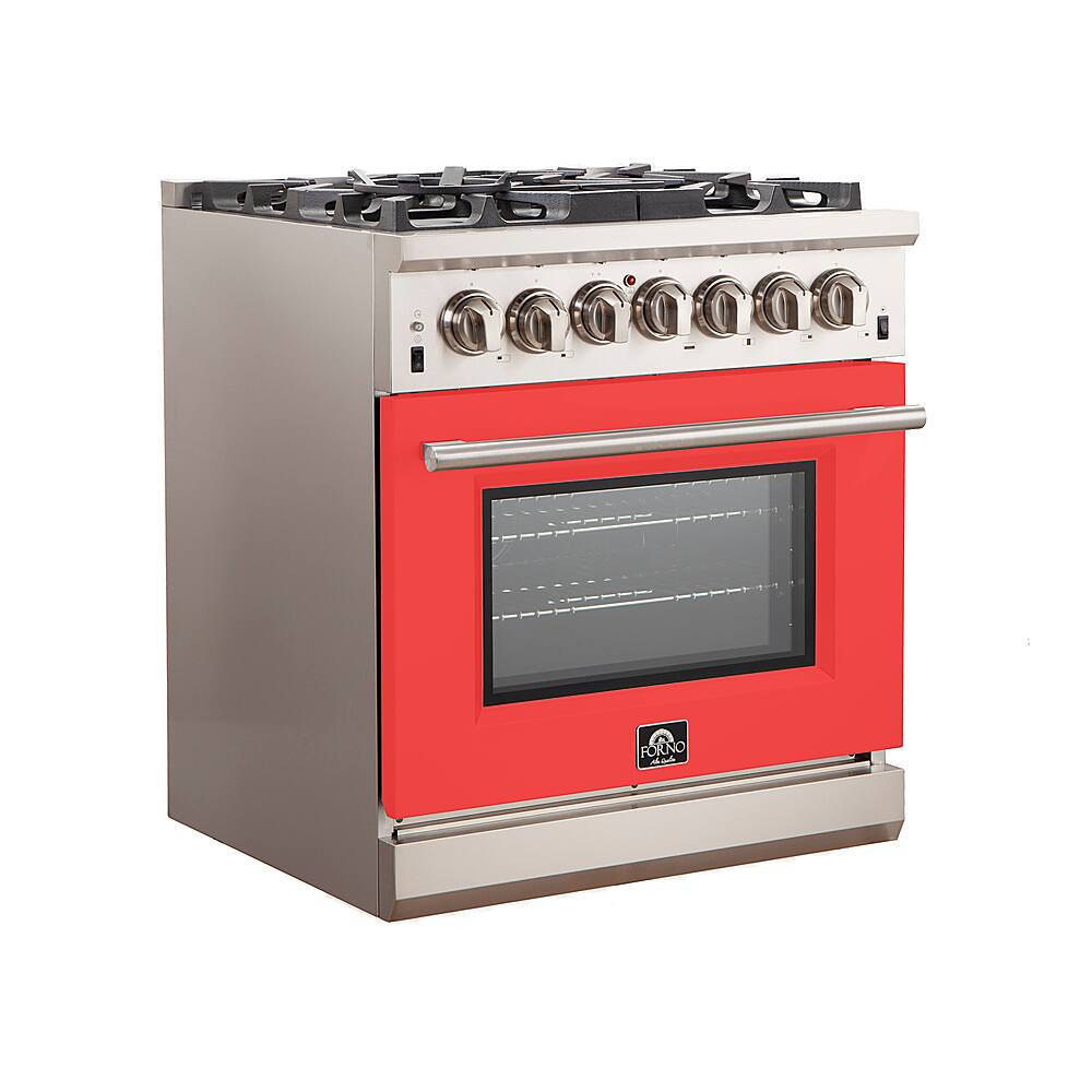 Forno Appliances - 30 in. Wide 5 Burner Capriasca 4.32 Cu. Ft. Freestanding Gas Range with Convection Oven - Red