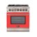 Forno Appliances - 30 in. Wide 5 Burner Capriasca 4.32 Cu. Ft. Freestanding Gas Range with Convection Oven - Red