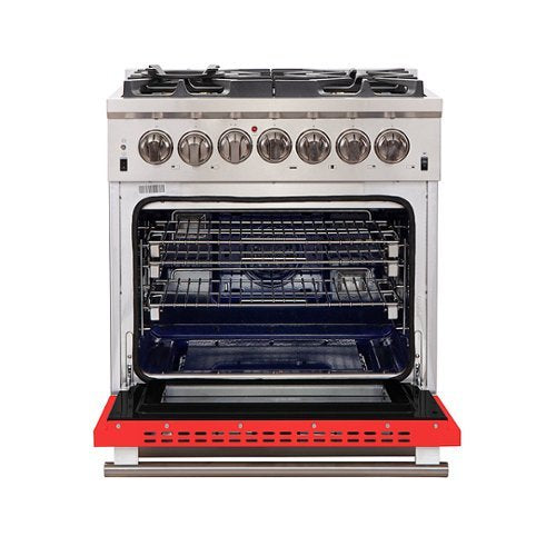 Forno Appliances - 30 in. Wide 5 Burner Capriasca 4.32 Cu. Ft. Freestanding Gas Range with Convection Oven - Red