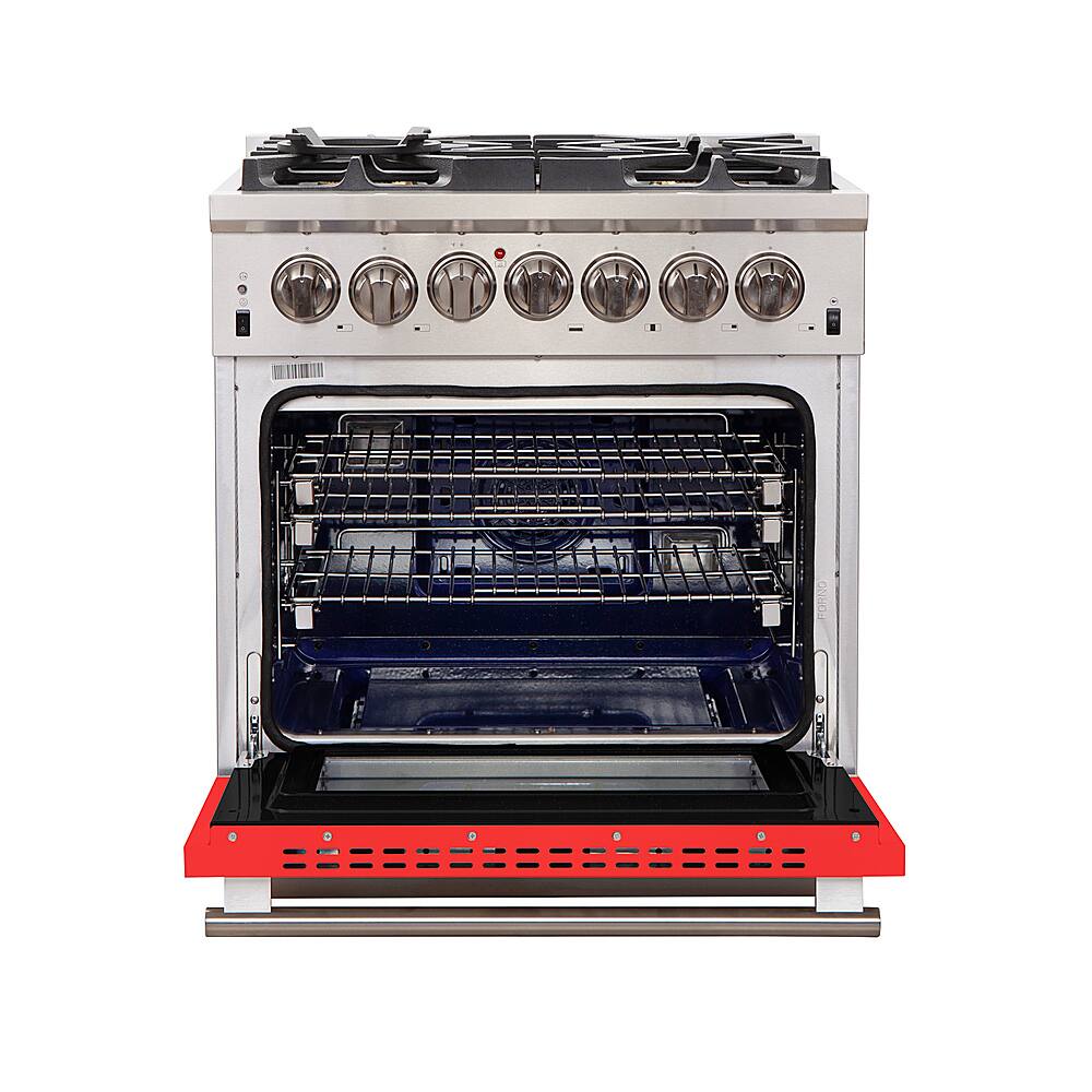 Forno Appliances - 30 in. Wide 5 Burner Capriasca 4.32 Cu. Ft. Freestanding Gas Range with Convection Oven - Red