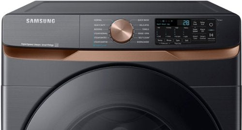 Samsung - 5.0 Cu. Ft. High-Efficiency Stackable Smart Front Load Washer with Steam and Super Speed Wash - Brushed Black