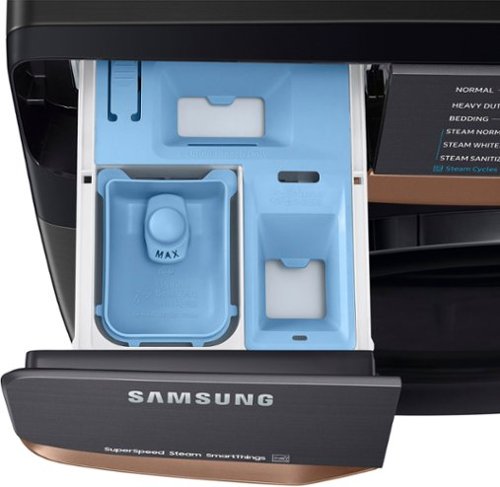Samsung - 5.0 Cu. Ft. High-Efficiency Stackable Smart Front Load Washer with Steam and Super Speed Wash - Brushed Black