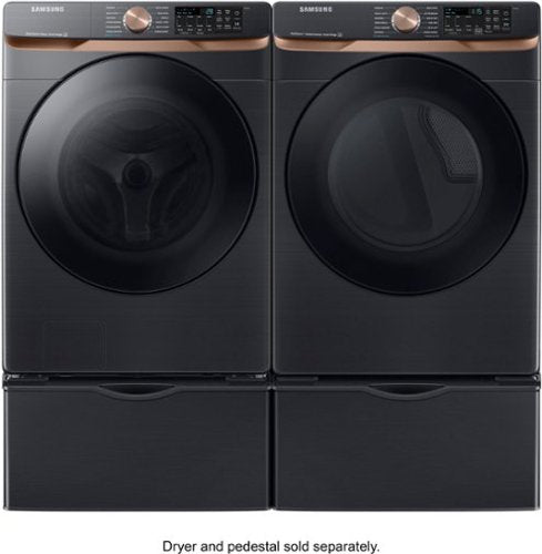 Samsung - 5.0 Cu. Ft. High-Efficiency Stackable Smart Front Load Washer with Steam and Super Speed Wash - Brushed Black