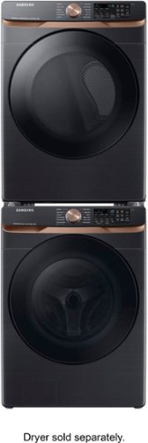 Samsung - 5.0 Cu. Ft. High-Efficiency Stackable Smart Front Load Washer with Steam and Super Speed Wash - Brushed Black