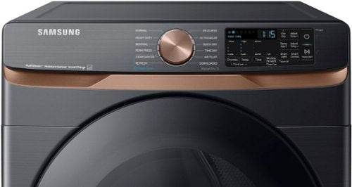 Samsung - 7.5 Cu. Ft. Stackable Smart Electric Dryer with Steam and Sensor Dry - Brushed Black