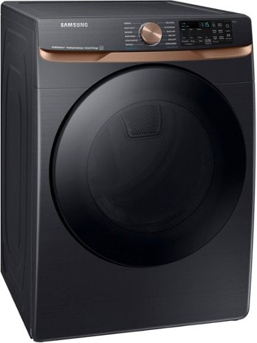 Samsung - 7.5 Cu. Ft. Stackable Smart Electric Dryer with Steam and Sensor Dry - Brushed Black