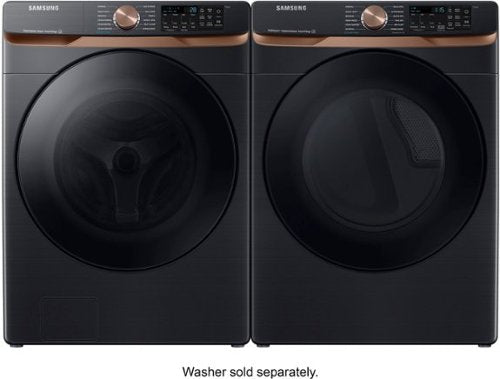 Samsung - 7.5 Cu. Ft. Stackable Smart Electric Dryer with Steam and Sensor Dry - Brushed Black
