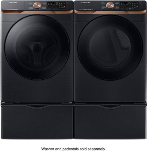 Samsung - 7.5 Cu. Ft. Stackable Smart Electric Dryer with Steam and Sensor Dry - Brushed Black