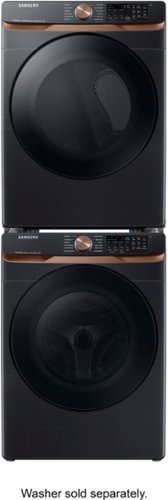 Samsung - 7.5 Cu. Ft. Stackable Smart Electric Dryer with Steam and Sensor Dry - Brushed Black