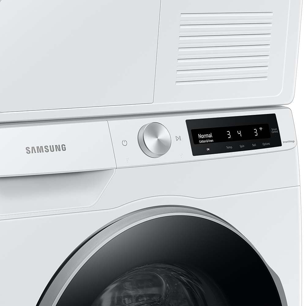 Samsung - 4.0 Cu. Ft. Stackable Smart Electric Dryer with Ventless Heat Pump - White