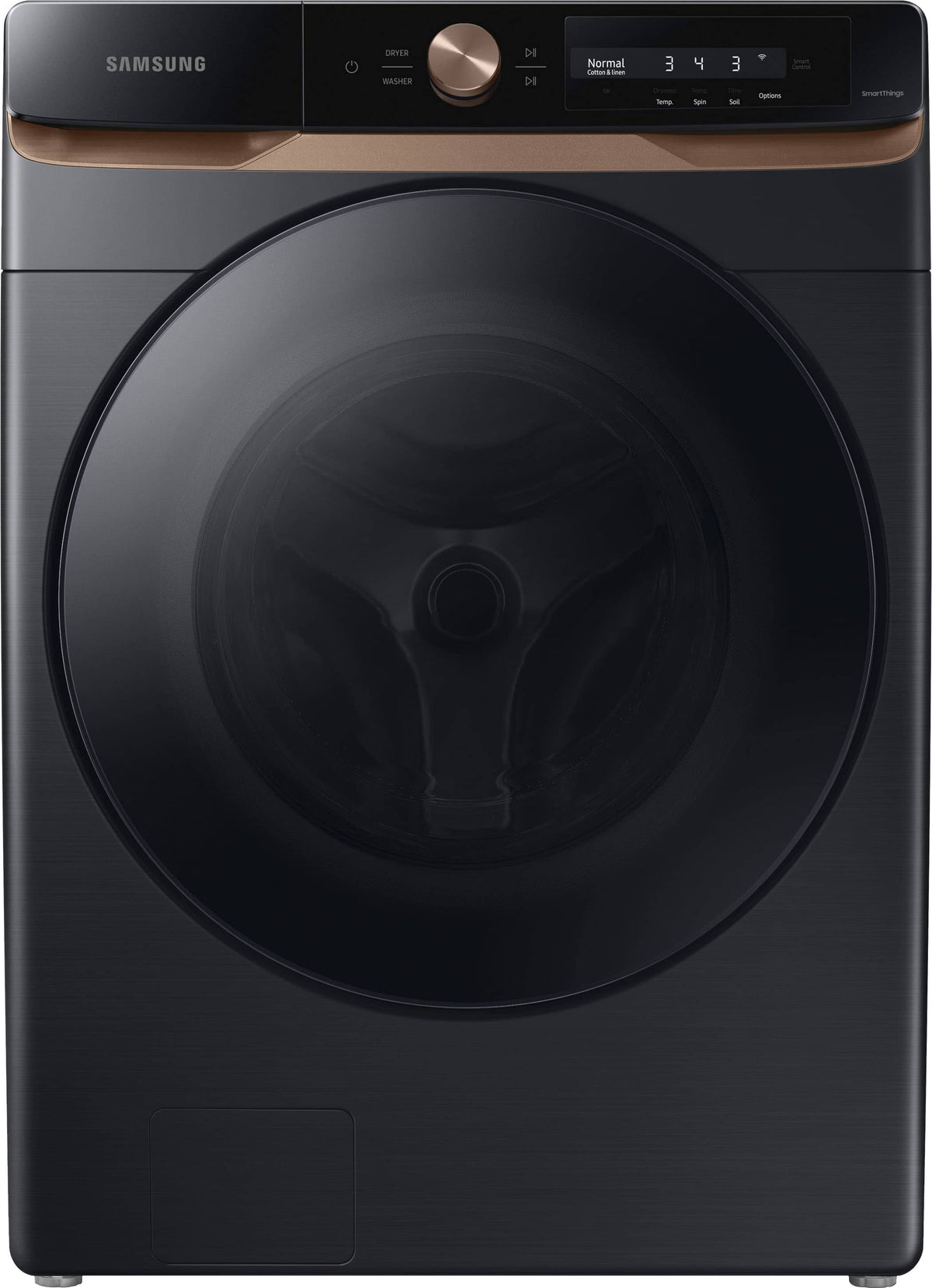 Samsung - 4.6 cu. ft. Large Capacity AI Smart Dial Front Load Washer with Auto Dispense - Brushed Black